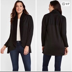 DREW Morrison Shawl Collar Fleece-lined Black Cardigan Jacket Anthropologie (S)